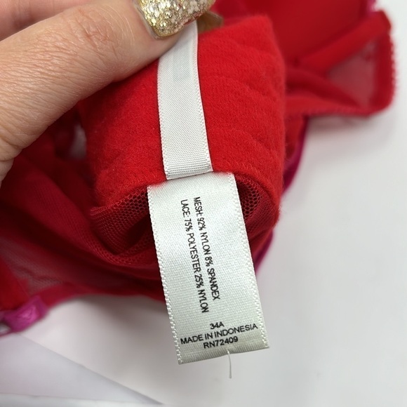 Heart Embroidered Push-Up Bustier Corset Necessary objects Size 34 A red color - Picture 8 of 8